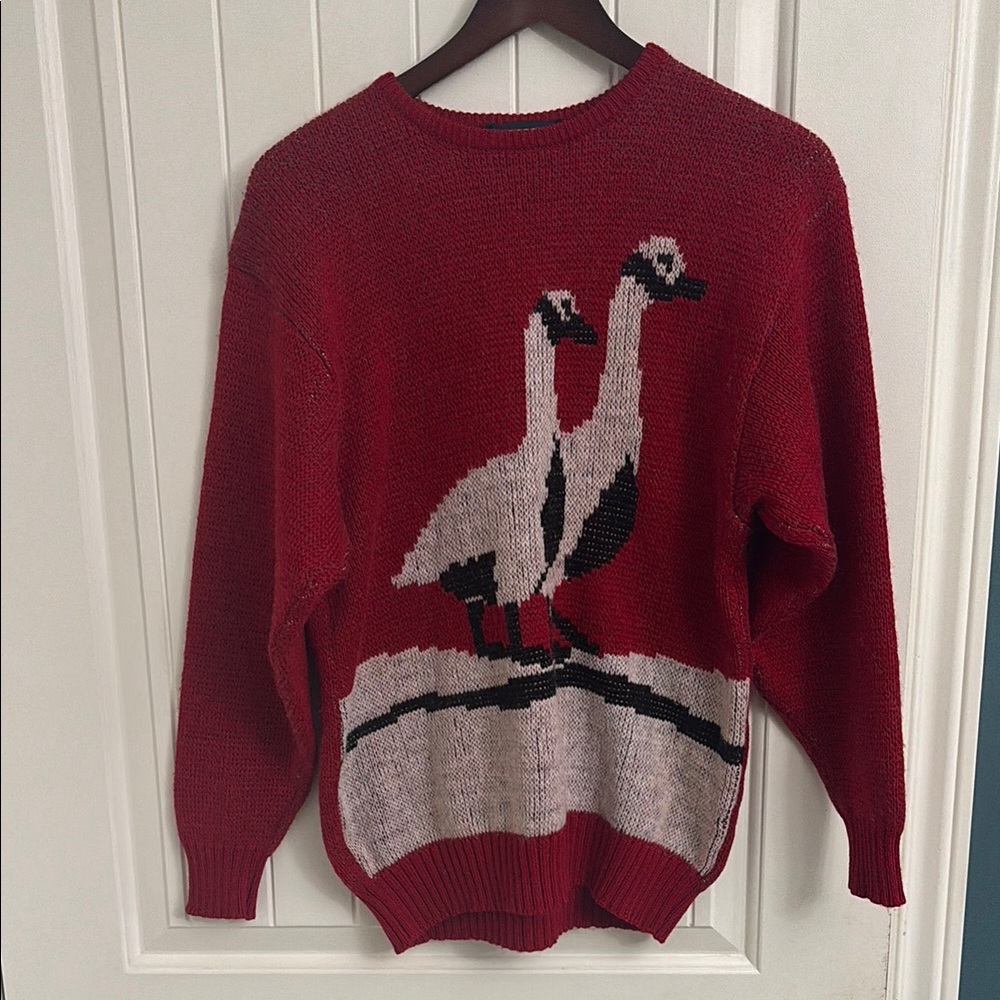 Parkhurst Red Sweater with Goose Design